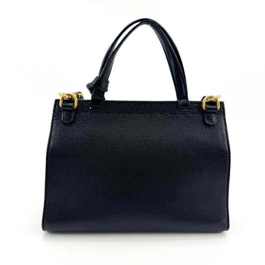 Gucci GG Marmont Top Handle Leather, Black, Leather, Handbag