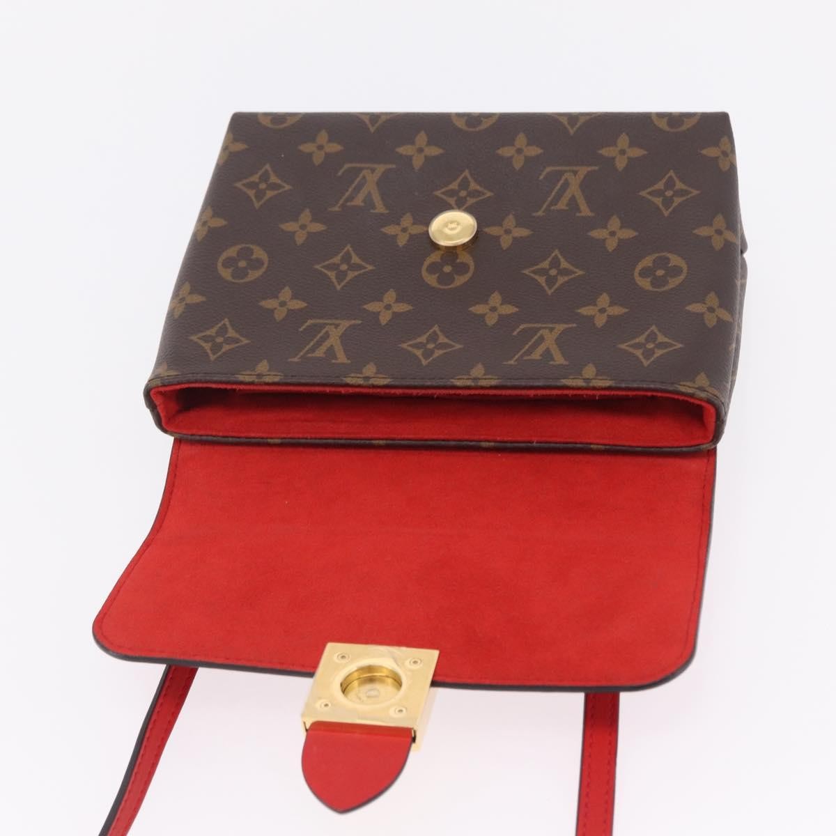 Louis Vuitton Locky Monogram Canvas with Leather, Red, Canvas, Handbag