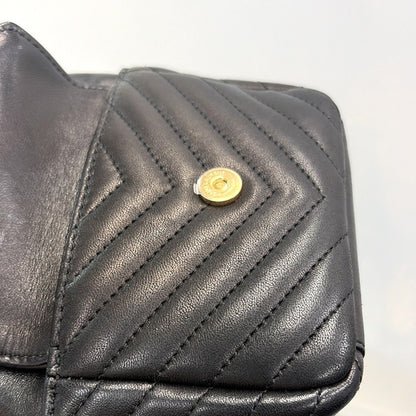 Saint Laurent Joe Bucket Matelasse Chevron Leather, Black, Leather, Handbag