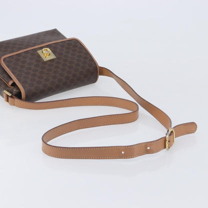 Celine Macadam Shoulder Canvas, Brown, Canvas, Crossbody Bag