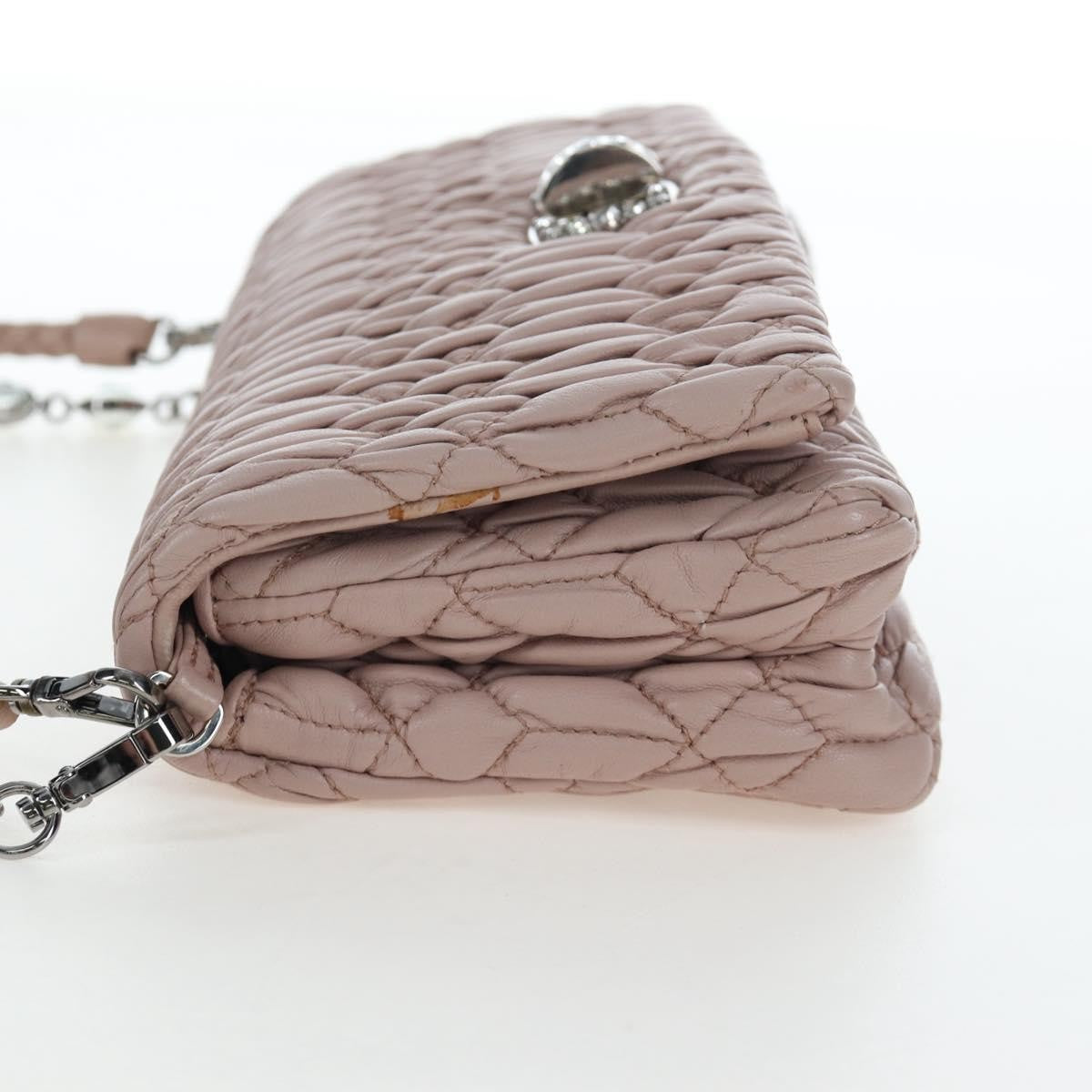 Miu Miu Crystal Clutch Matelasse Leather, Pink, Leather, Clutch