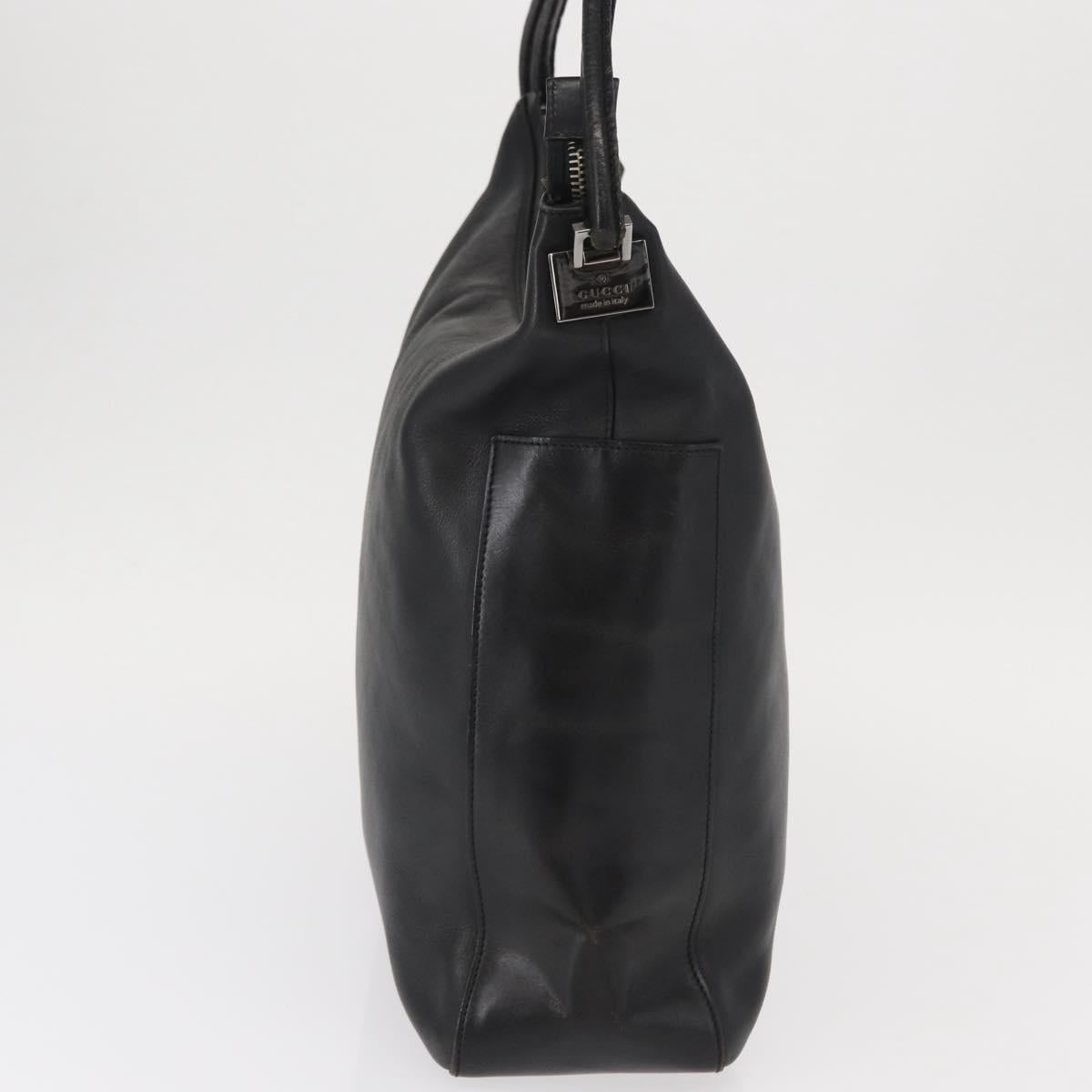 Gucci Vintage Interlocking G Flap Shoulder Bag Leather, BLACK, LEATHER, Shoulder bag