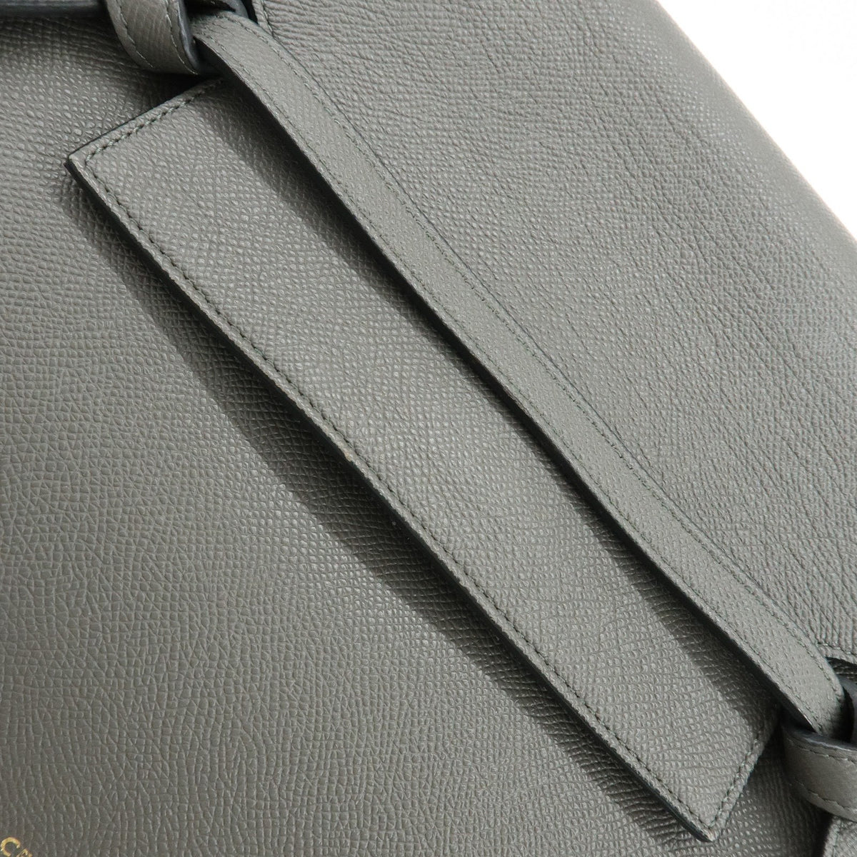 Celine Belt Textured Leather, Gray, Calfskin, Handbag