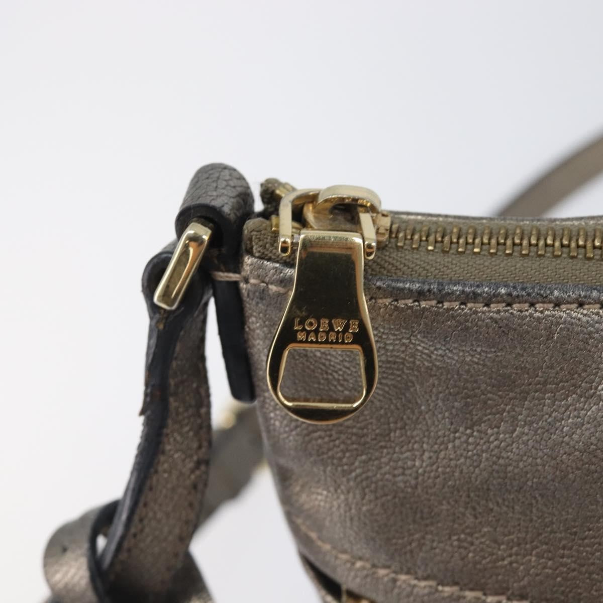 Loewe Front Pocket Leather, Gold, Leather, Crossbody Bag