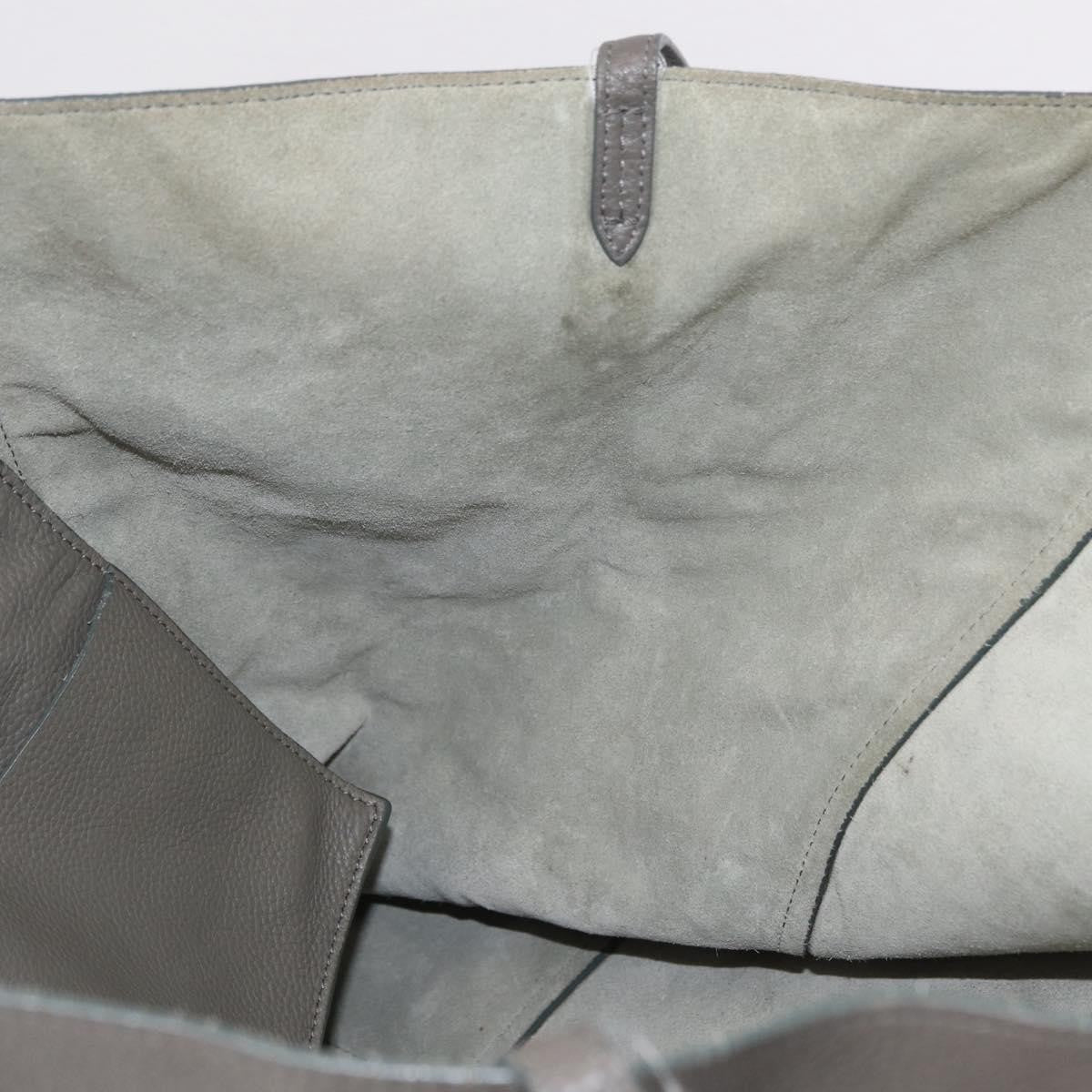 Celine Phantom Cabas Leather, Gray, Leather, Tote Bag