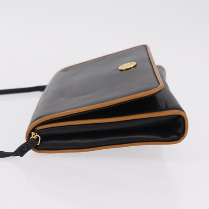 Celine Flap Shoulder Leather, Black, Leather, Shoulder Bag