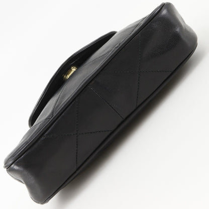 Chanel Flap Shoulder Leather, Black, Leather, Shoulder Bag