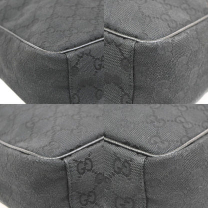 Gucci Front Pocket Messenger GG Canvas, Black, Canvas, Crossbody Bag