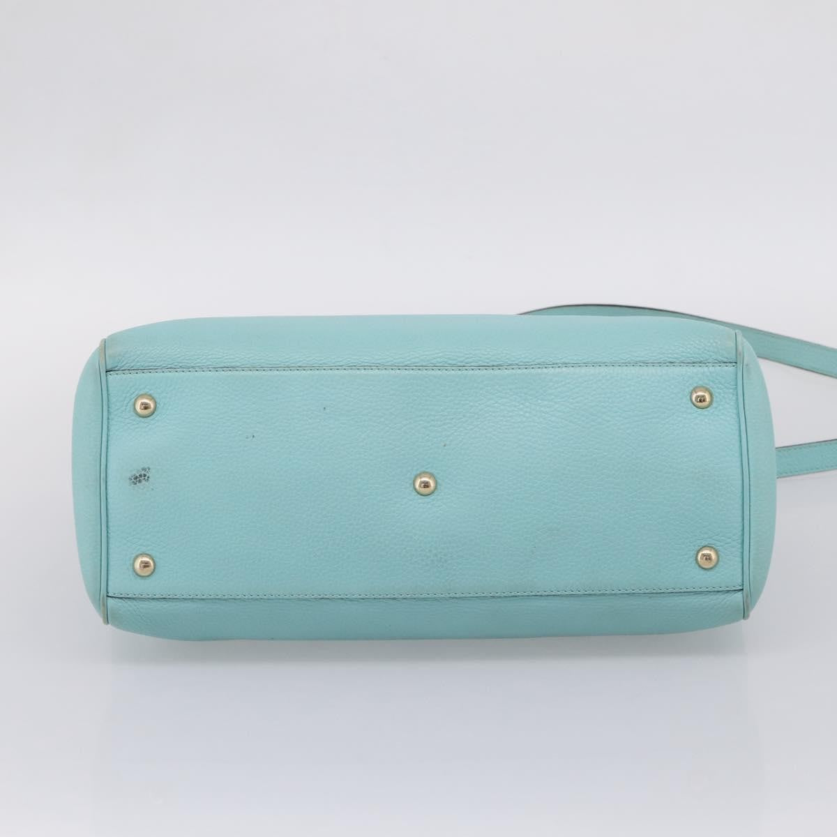 Gucci Bamboo Shopper Leather, Blue, Leather, Tote Bag