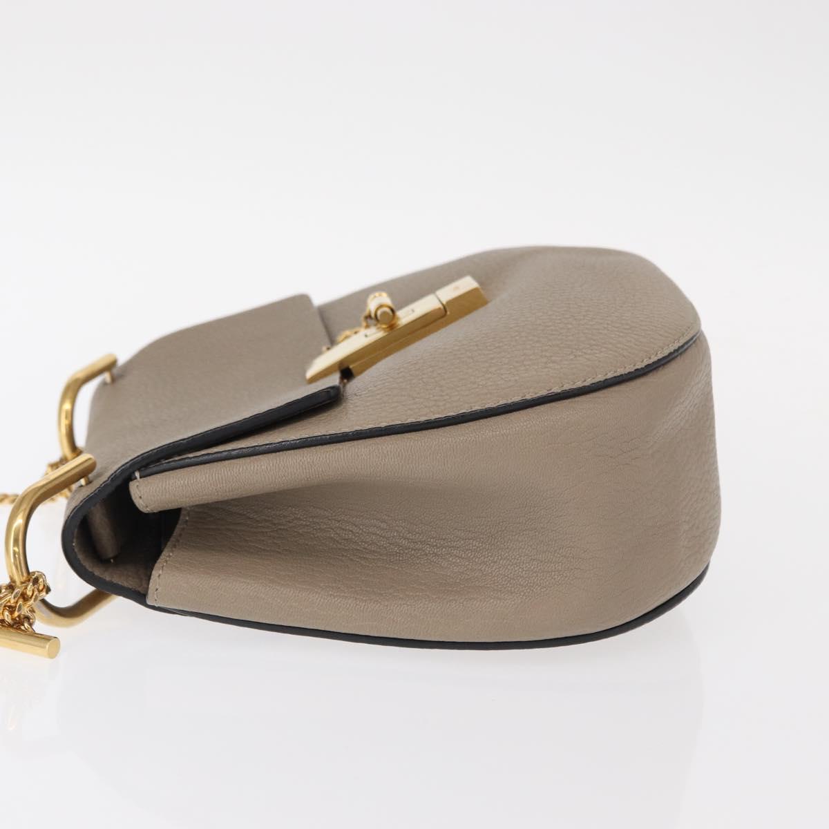 Chloe Drew Crossbody Bag Leather, BEIGE, LEATHER, Shoulder bag