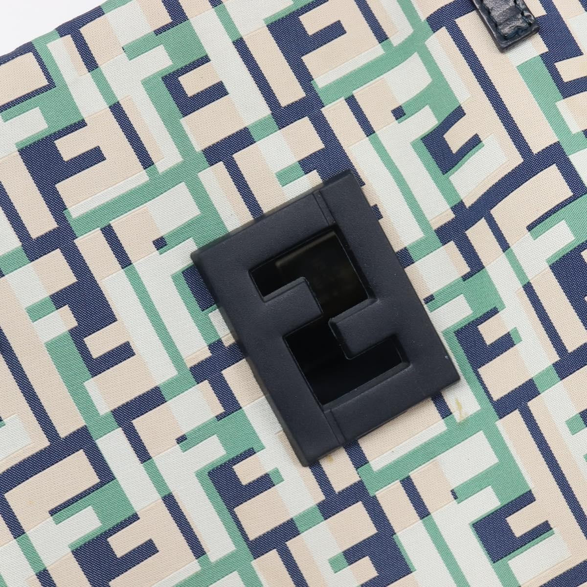 Fendi Logo Zucca Nylon, Green, Nylon, Tote Bag