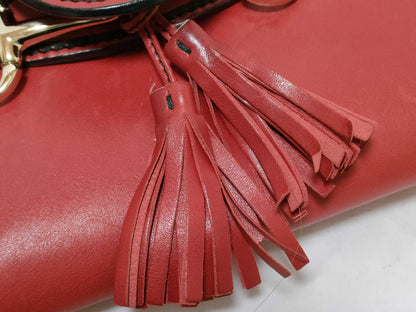 Gucci Emily Chain Flap Bag Leather, RED, LEATHER, Shoulder bag