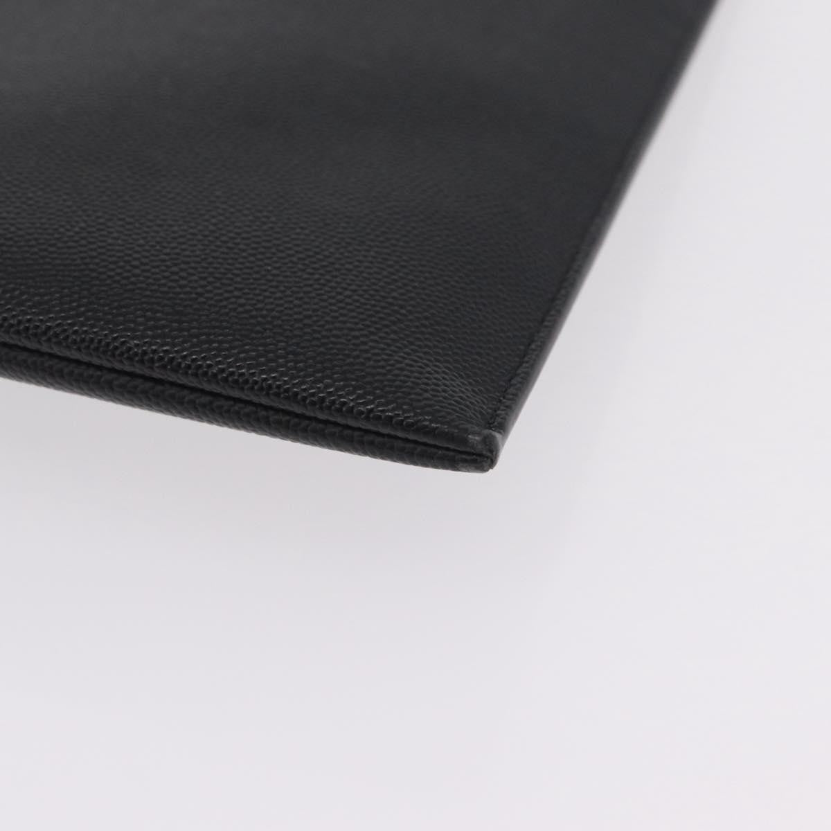Saint Laurent Letters Zip Clutch Leather, Black, Leather, Clutch