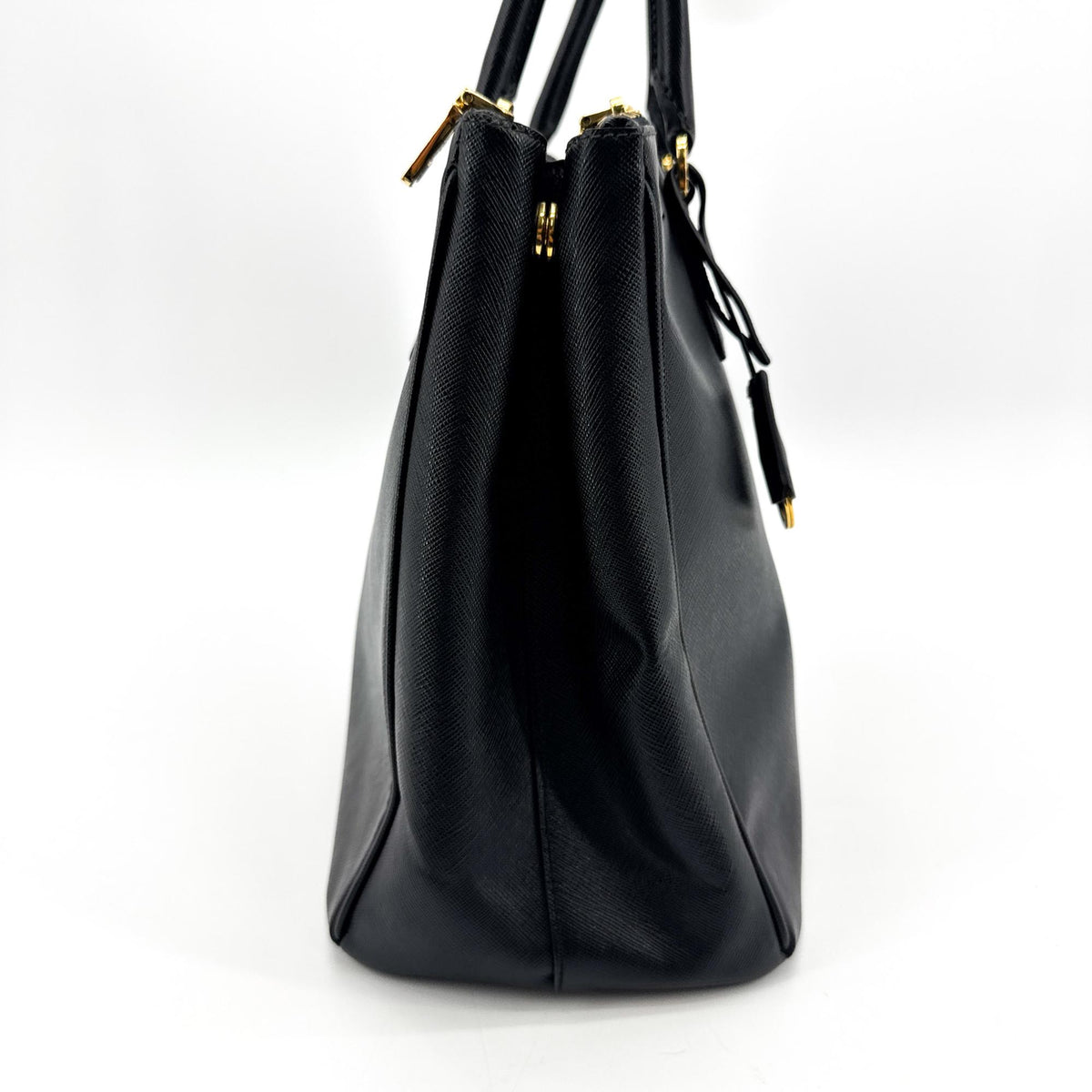 Prada Galliera Saffiano Leather, Black, Leather, Handbag