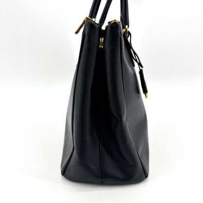 Prada Galliera Saffiano Leather, Black, Leather, Handbag