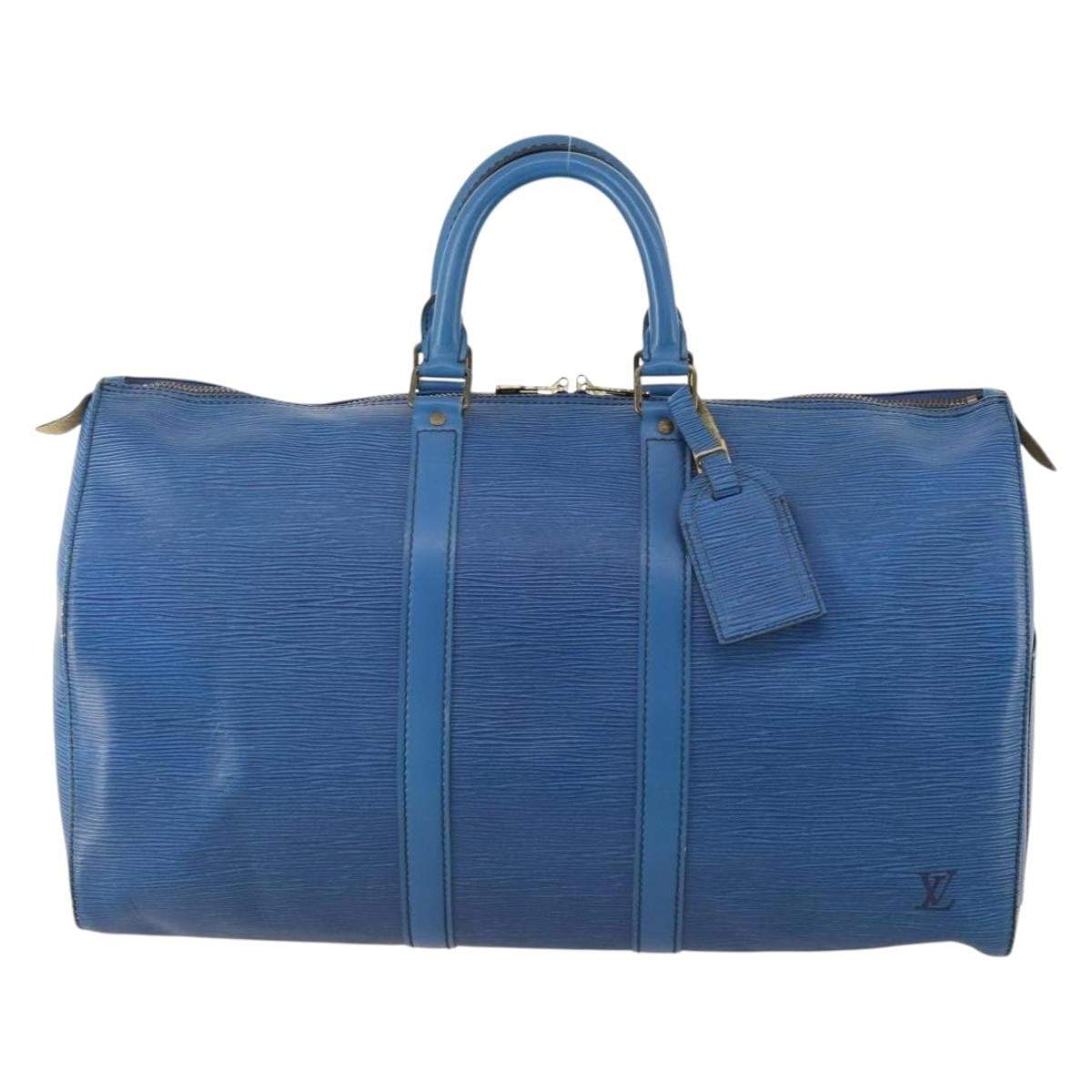 Louis Vuitton Keepall Epi Leather, Blue, Leather, Travel Bag