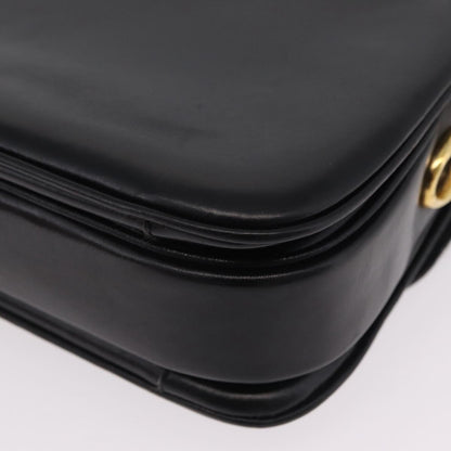 Celine Flap Shoulder Leather, Black, Leather, Shoulder Bag