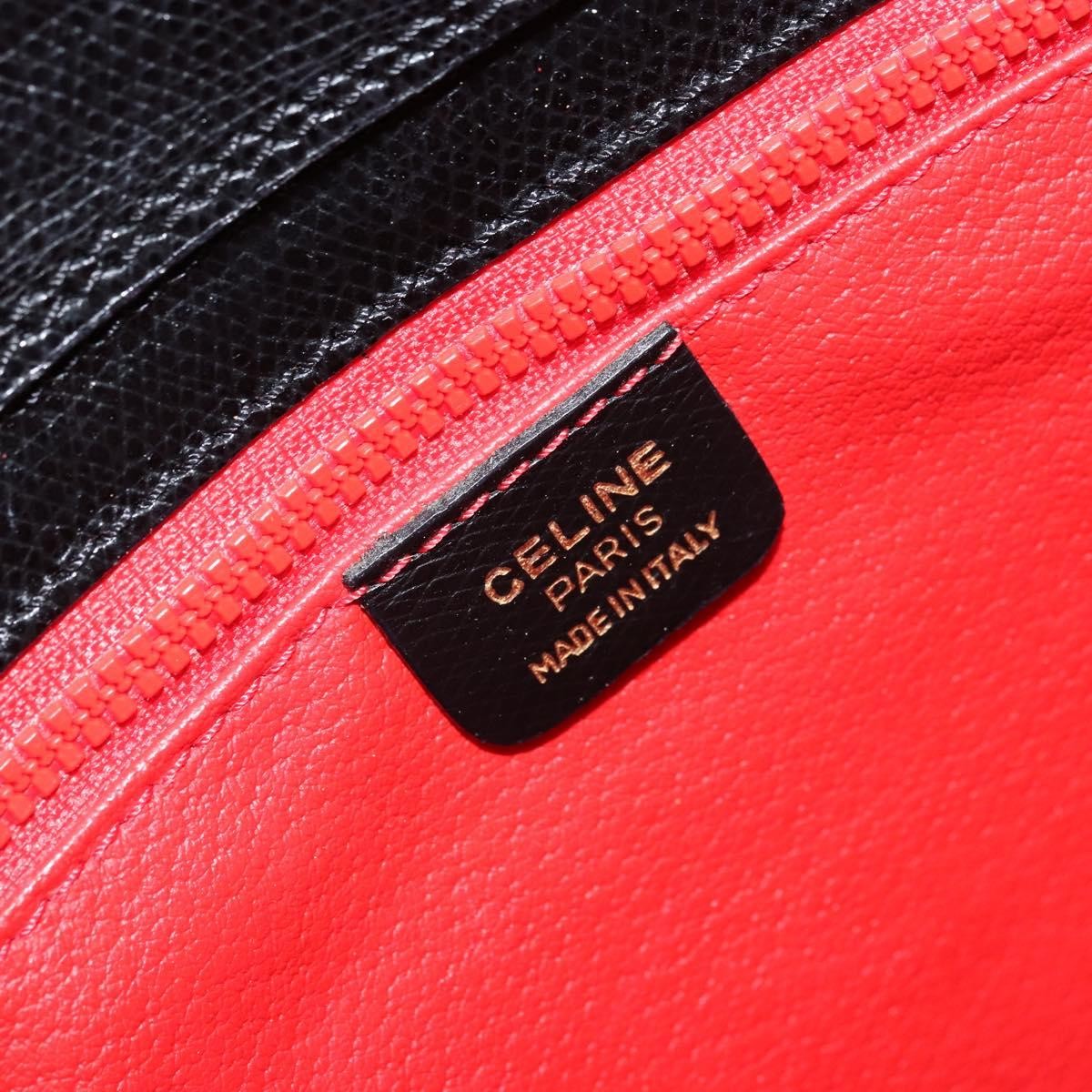 Celine Vintage turn lock shoulder Leather, Black, Leather, Handbag