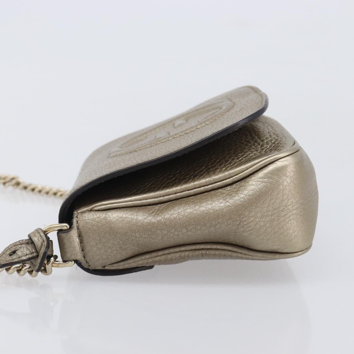 Gucci Soho Chain Leather, Gold, Leather, Crossbody Bag