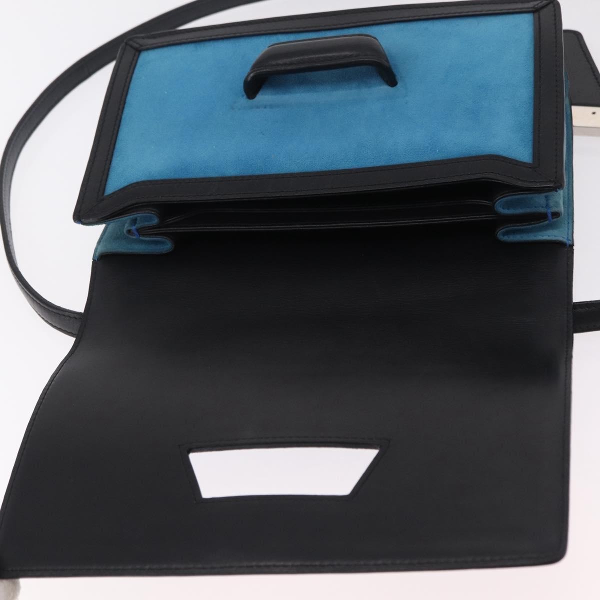 Loewe Barcelona Suede with Leather, Blue, Suede, Shoulder Bag