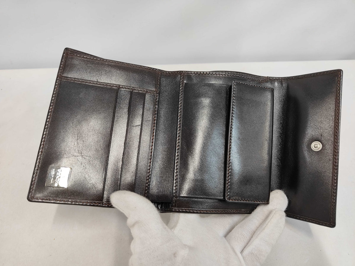 Fendi Trifold Flap Zucca Canvas, Brown, Canvas, Wallet
