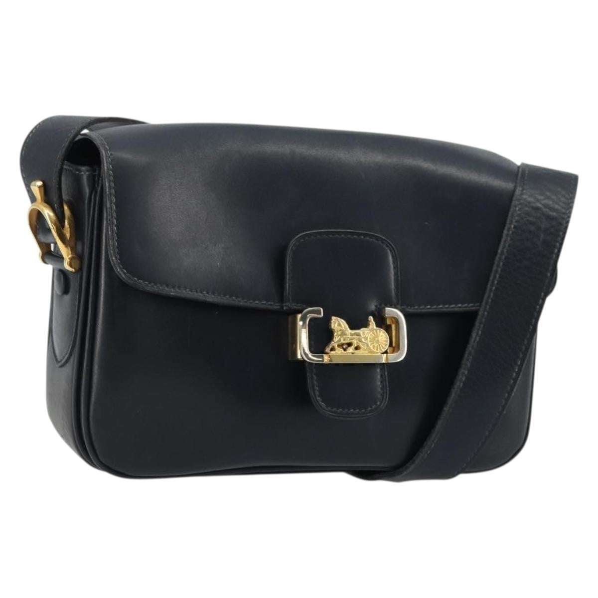 Celine Horse Carriage Leather, Black, Leather, Shoulder Bag
