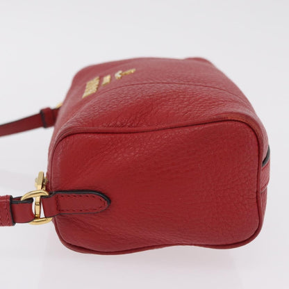 Prada Barrel Vitello Phenix, Red, Leather, Crossbody Bag