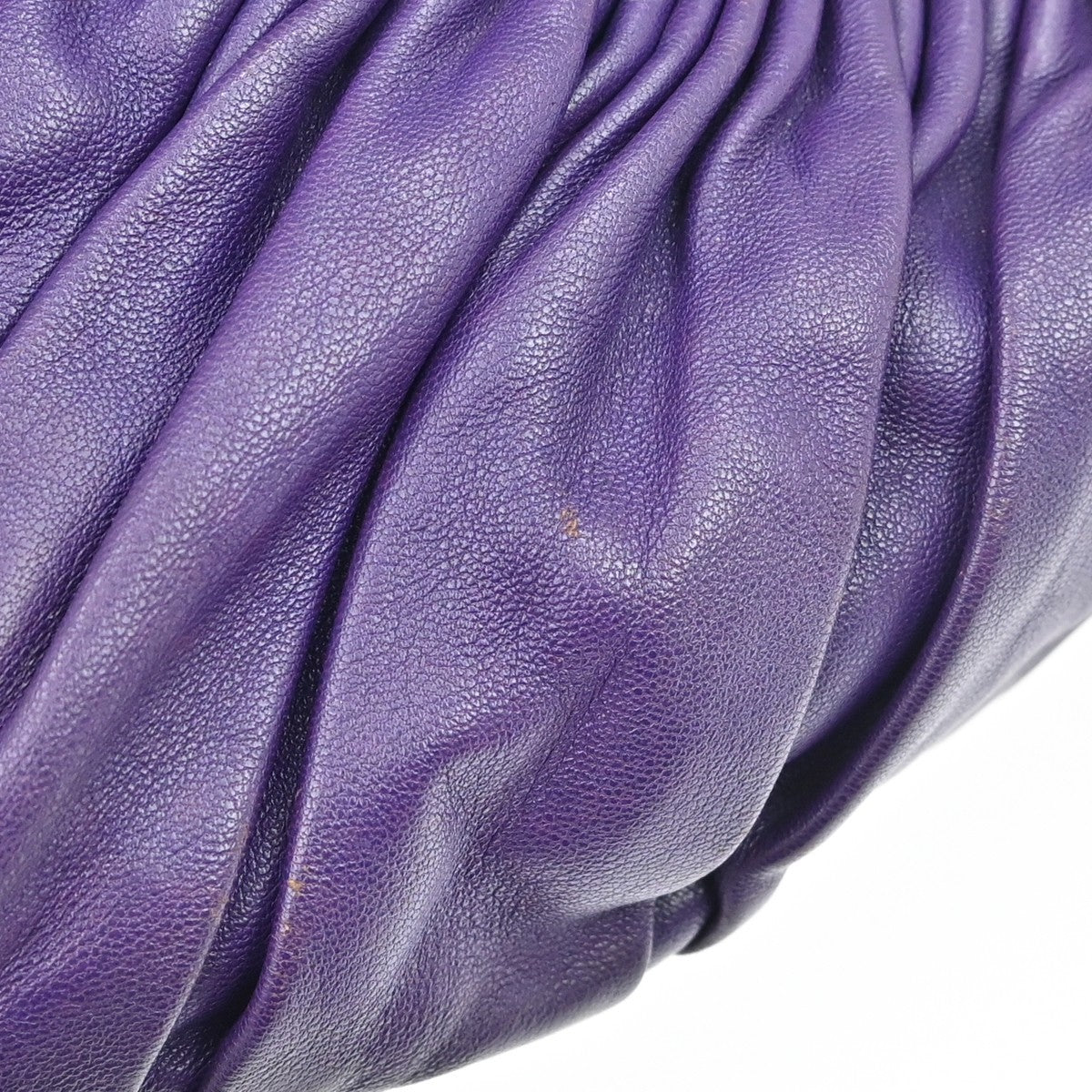 Christian Dior Plisse Frame Pleated Leather, Purple, Leather, Handbag