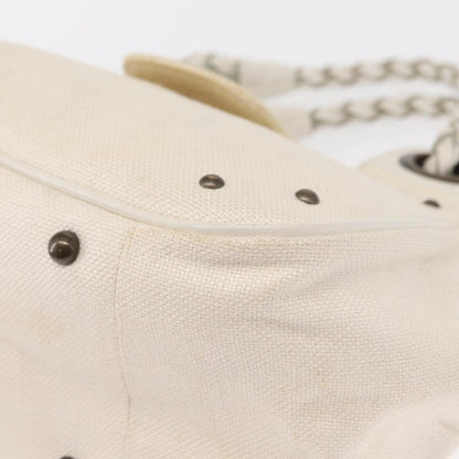 Chloe Vintage Leather, White, Canvas, Handbag