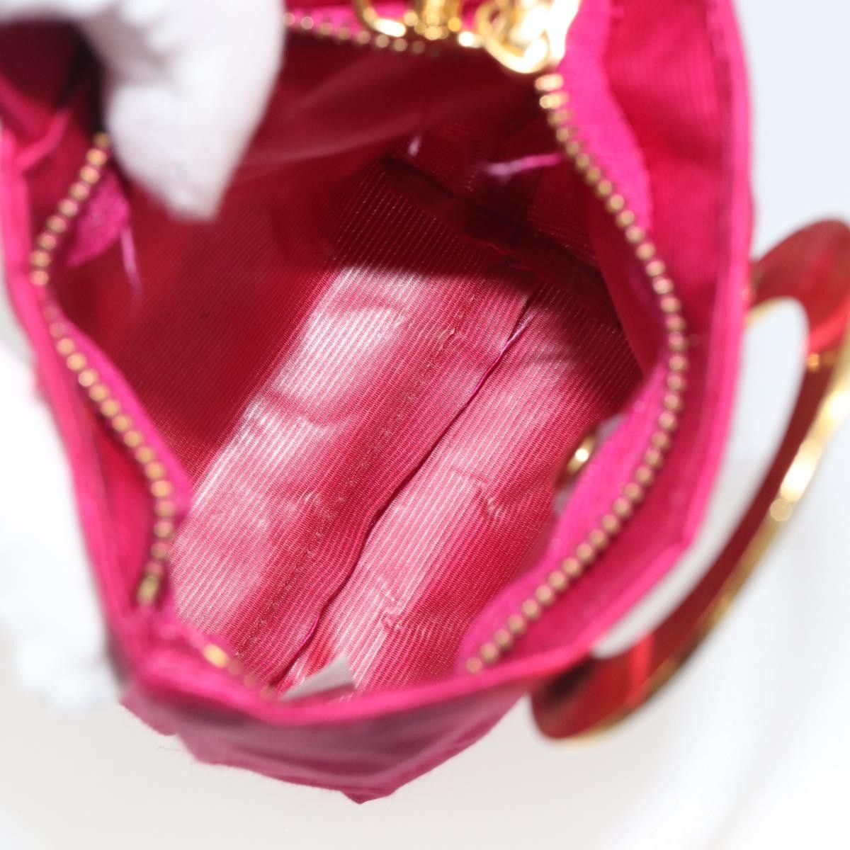 Celine Circle Logo Pouch Nylon, Pink, Nylon, Clutch