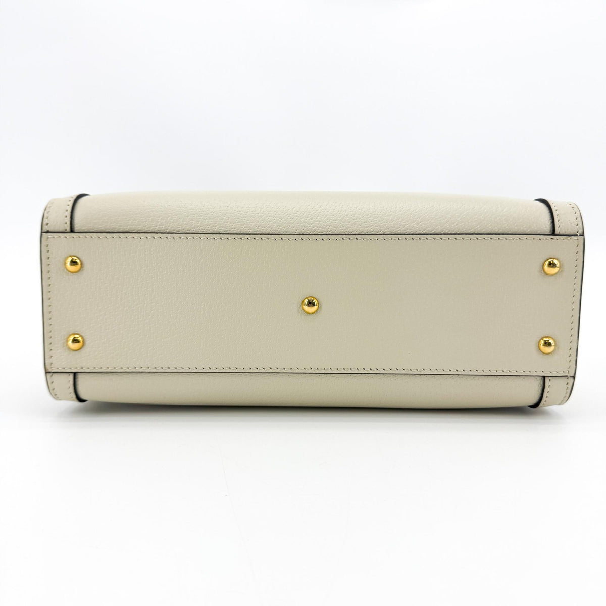 Gucci Diana NM Bamboo Handle Leather, White, Leather, Tote Bag