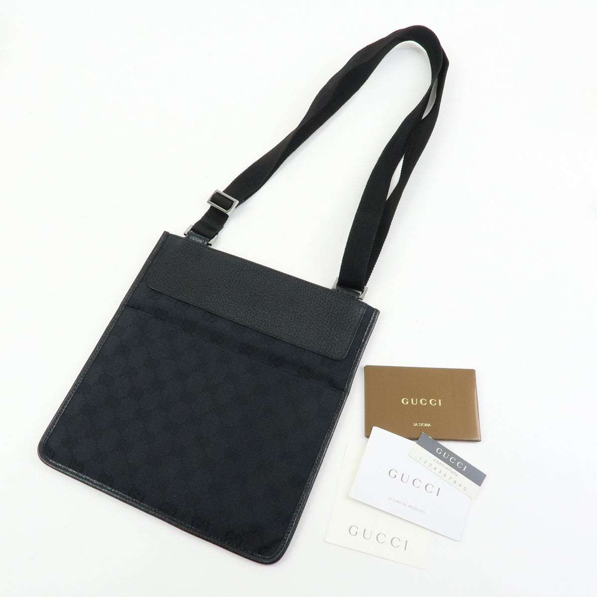 Gucci Shoulder Canvas, Black, Canvas, Shoulder Bag