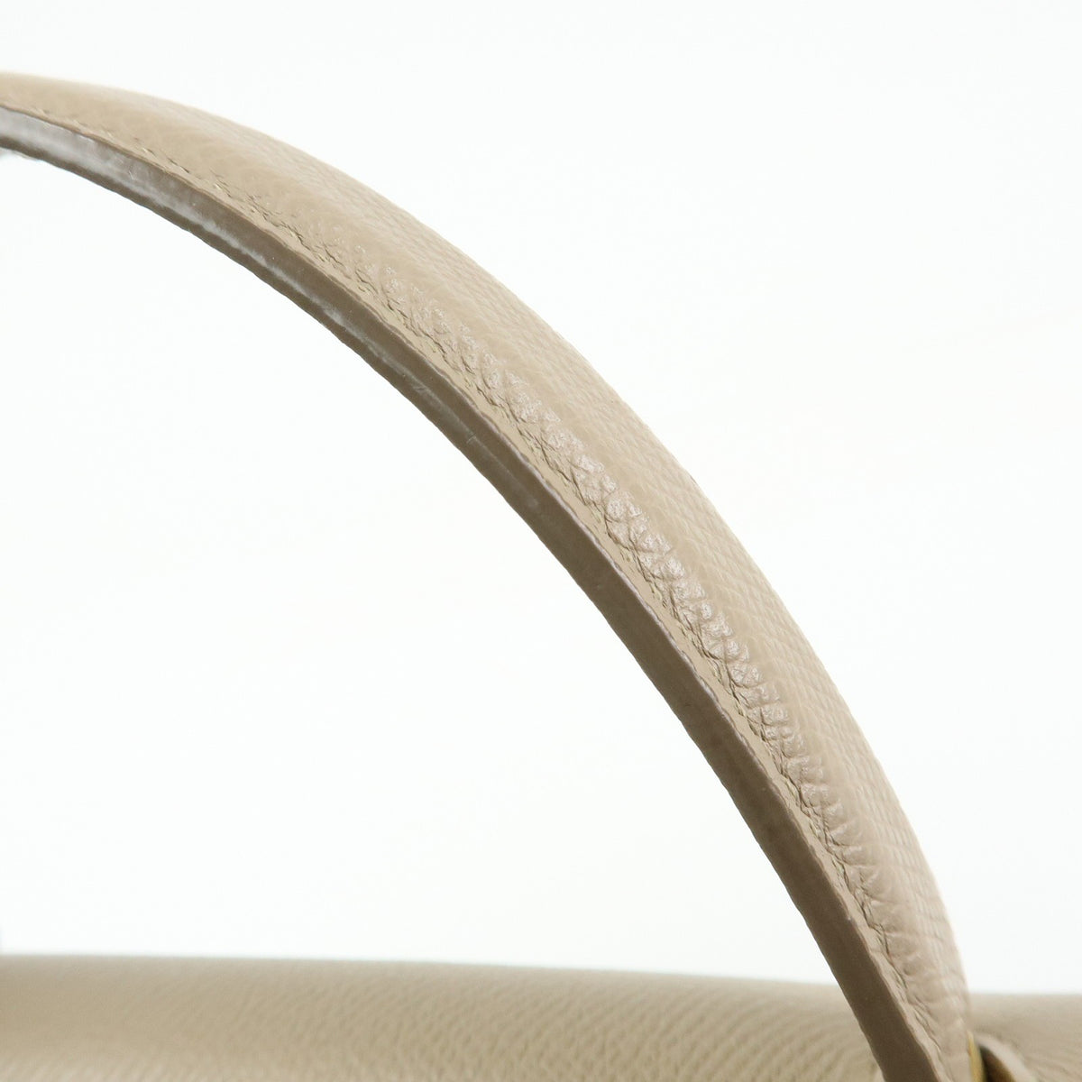 Celine Belt Textured Leather, Beige, Leather, Handbag