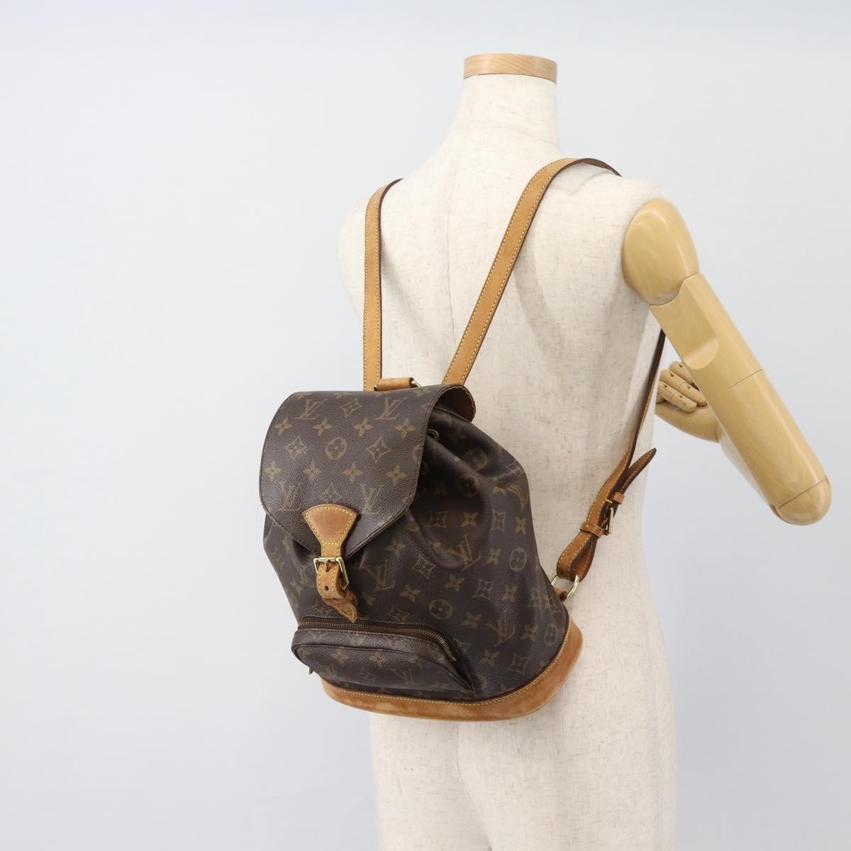 Louis Vuitton Vintage Montsouris Monogram Canvas, Brown, Canvas, Backpack