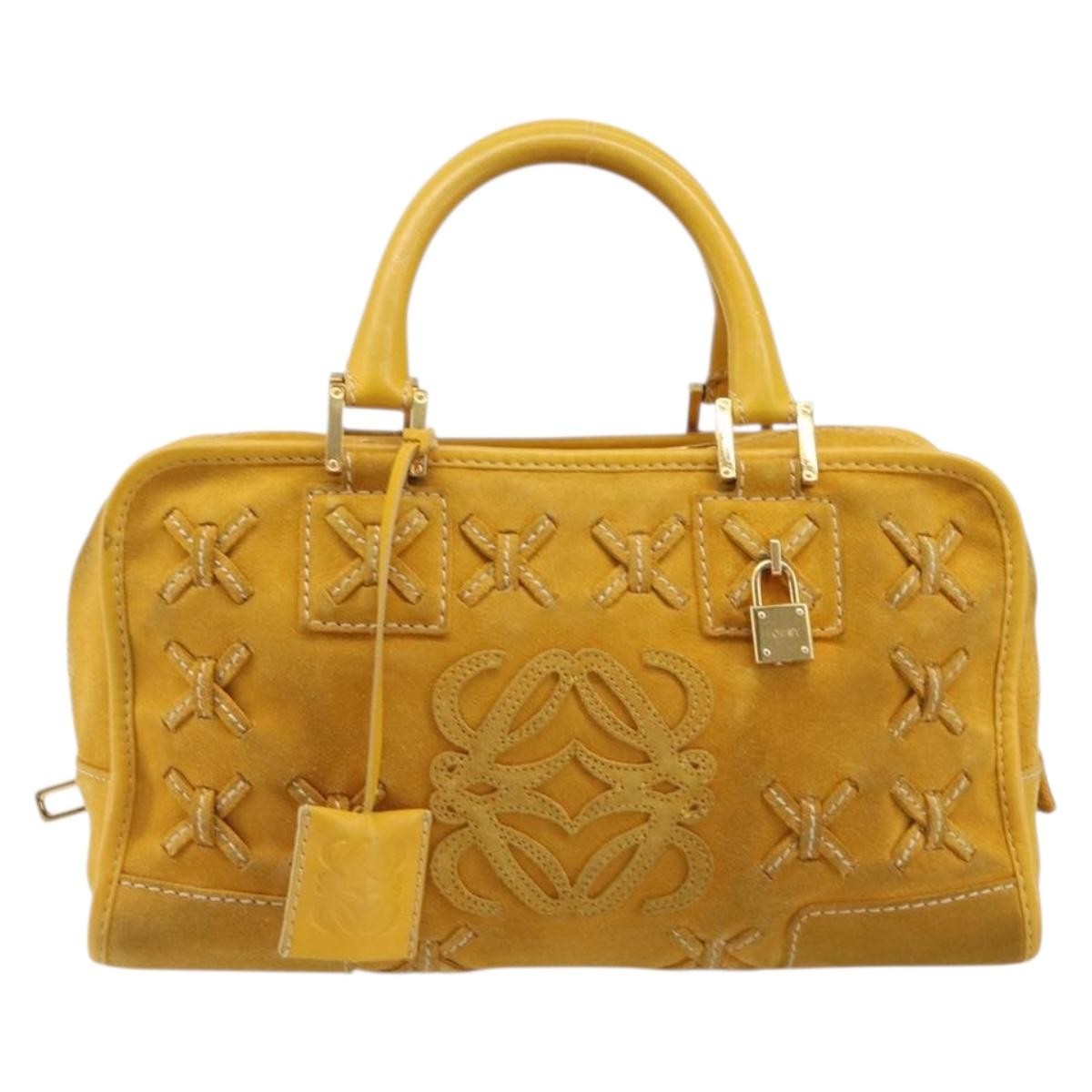 Loewe Amazona Suede, Yellow, Suede, Handbag