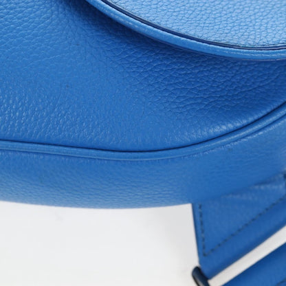 Christian Dior Saddle Leather, Blue, Leather, Crossbody Bag