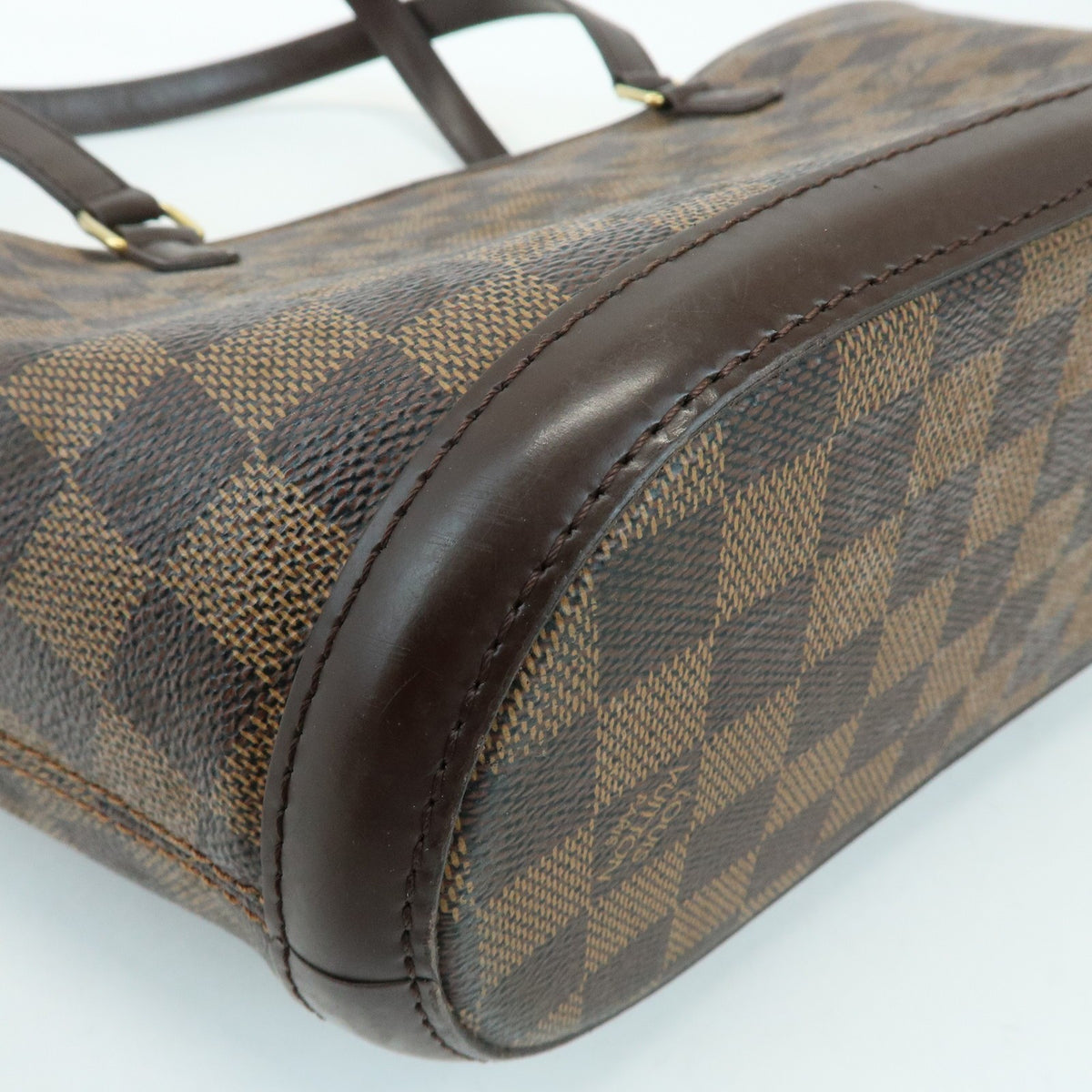 Louis Vuitton Manosque Damier, Brown, Canvas, Handbag