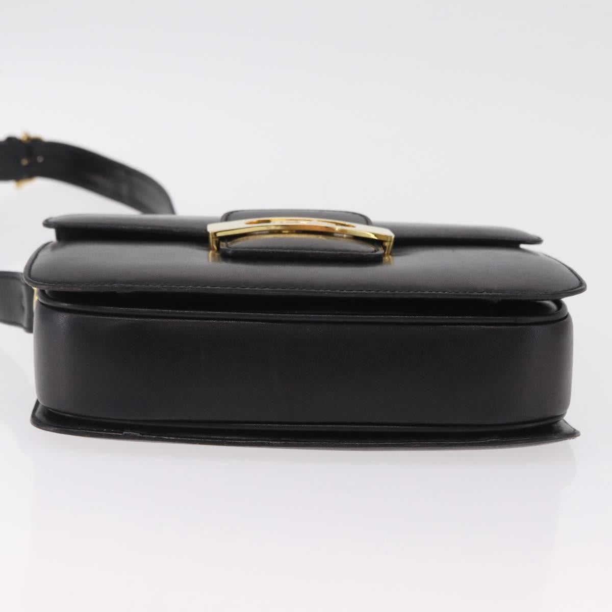 Celine Vintage Carriage Flap Leather, Black, Leather, Handbag