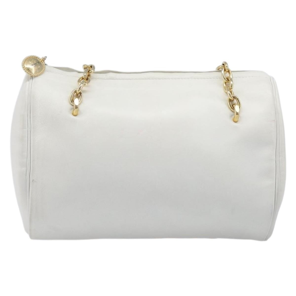 Christian Dior Shoulder Leather, White, Leather, Shoulder Bag
