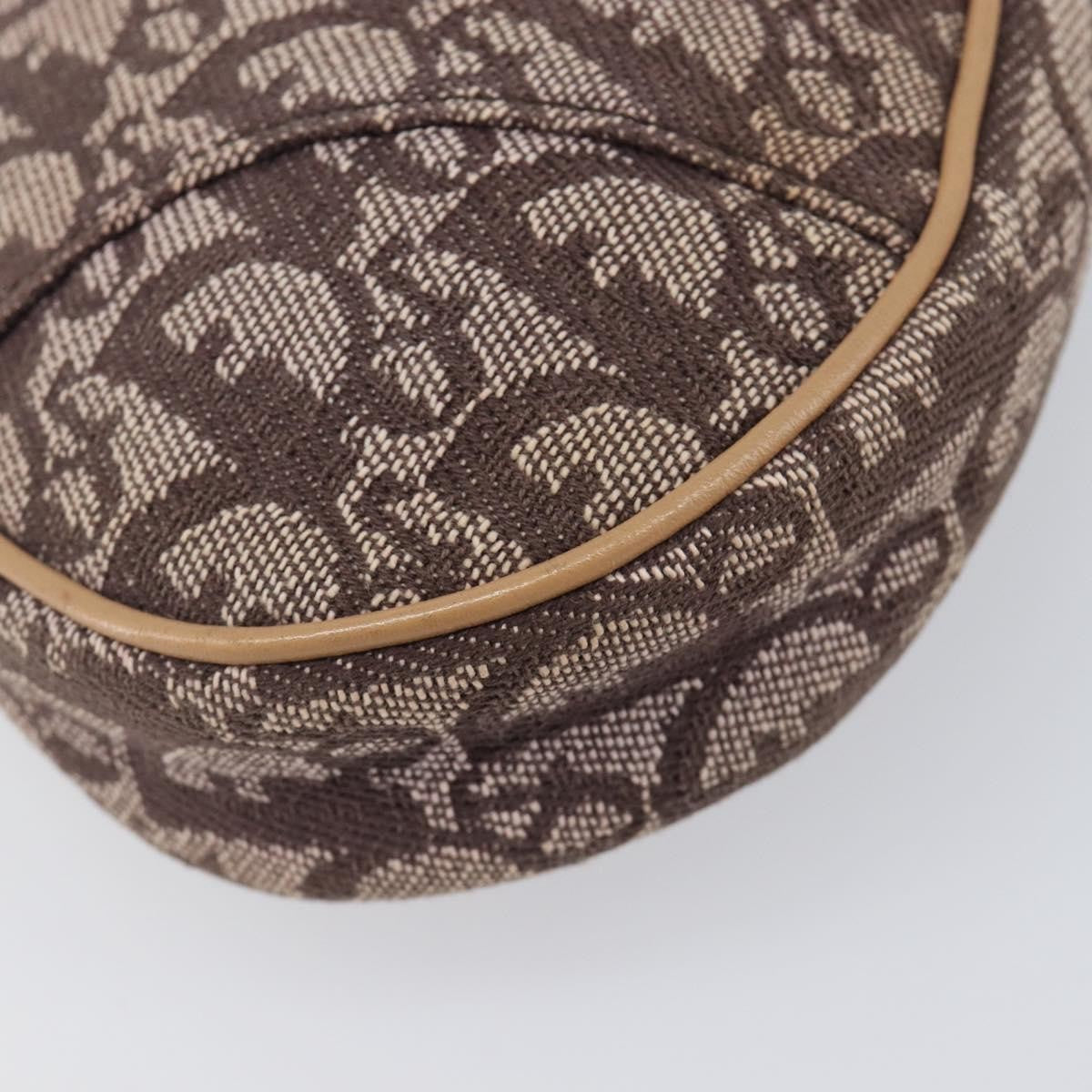 Christian Dior Vintage Saddle Bag Canvas, Brown, Canvas, Clutch