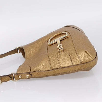 Gucci Shoulder Leather, Gold, Canvas, Shoulder Bag