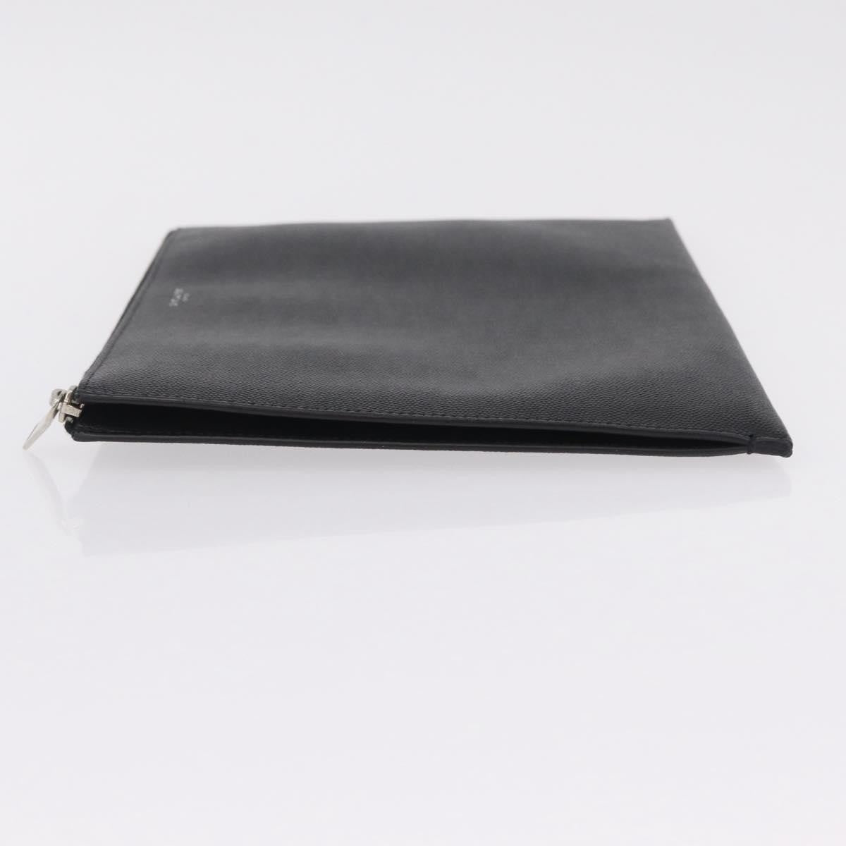 Saint Laurent Letters Zip Clutch Leather, Black, Leather, Clutch