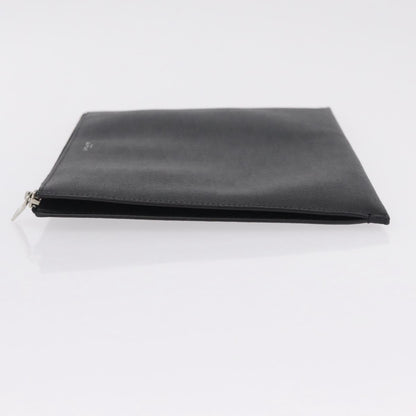 Saint Laurent Letters Zip Clutch Leather, Black, Leather, Clutch