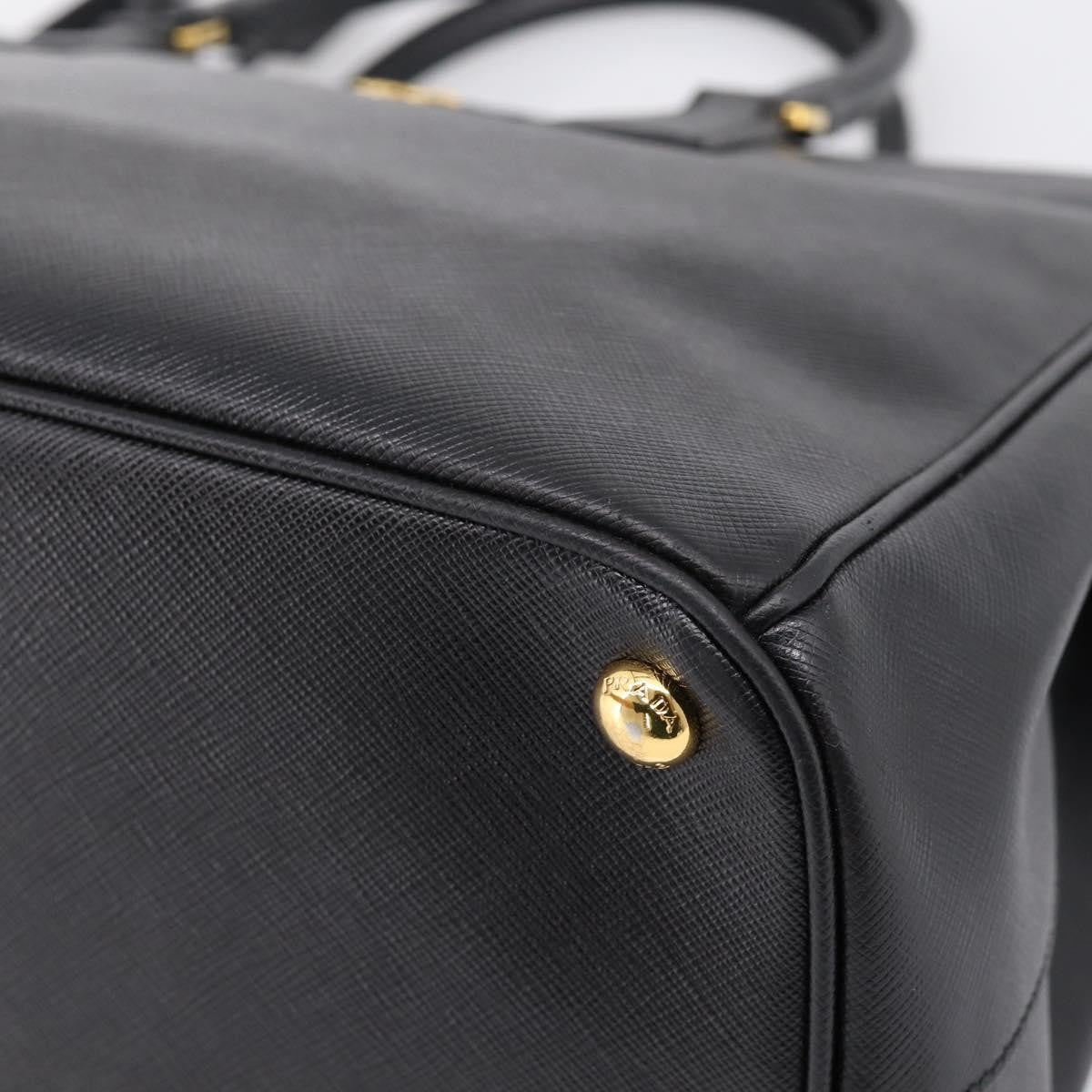 Prada Galleria Double Zip Saffiano Leather, Black, Leather, Tote Bag