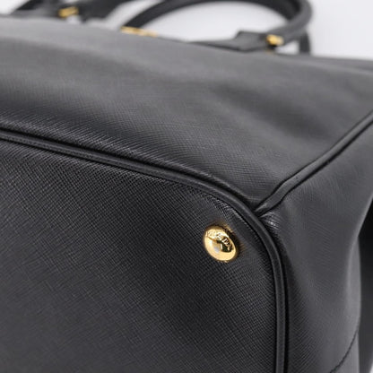 Prada Galleria Double Zip Saffiano Leather, Black, Leather, Tote Bag