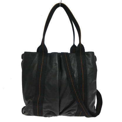 Hermes Caravan Leather, Black, Leather, Tote Bag