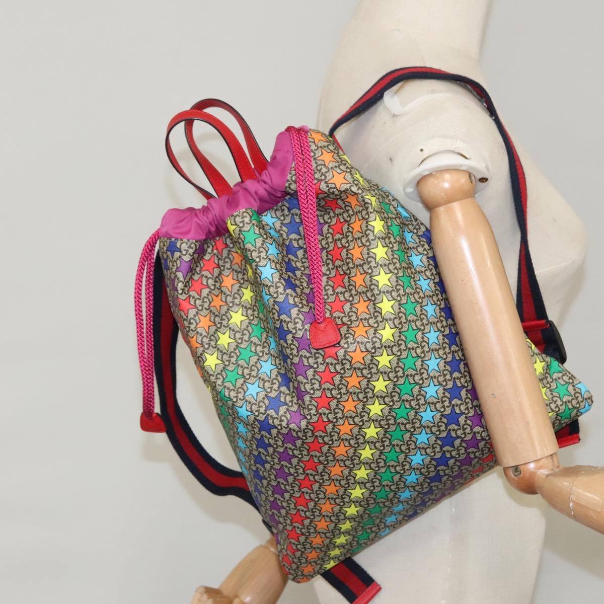 Gucci Children's Drawstring Printed GG Coated Canvas, Multicolour, Canvas, Backpack