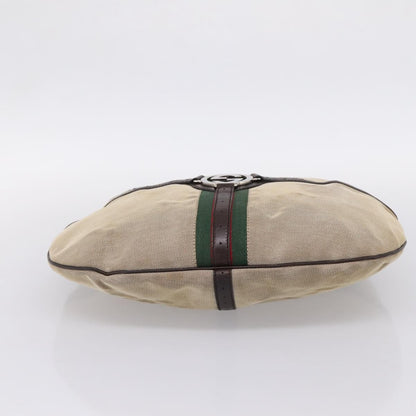 Gucci Reins Web Hobo Canvas, Beige, Canvas, Shoulder Bag