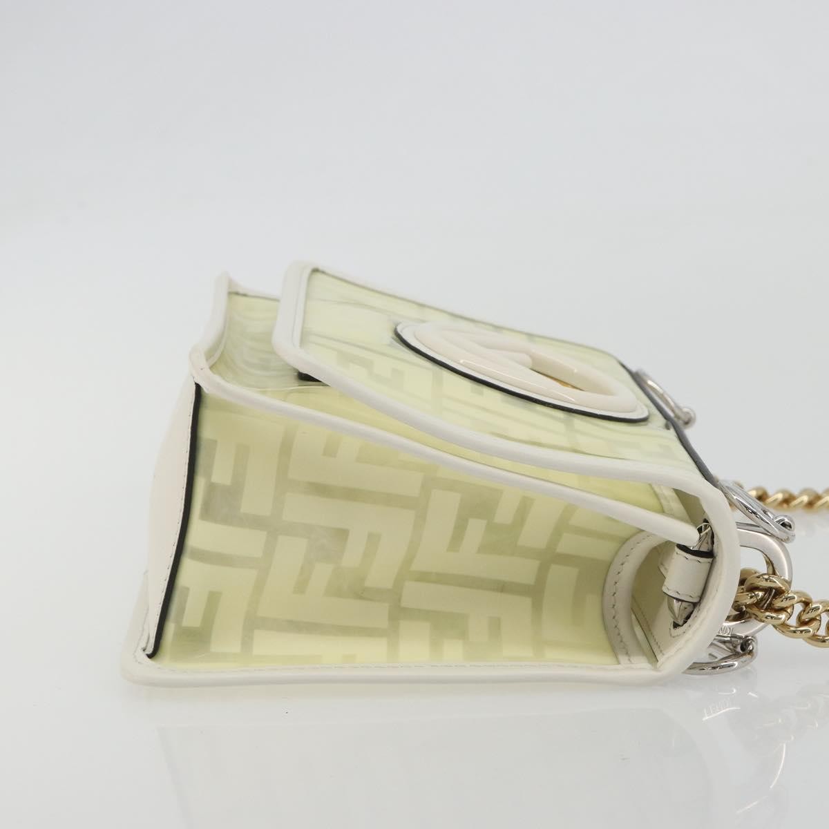 Fendi Kan I F Zucca PU, Clear, Canvas, Shoulder Bag