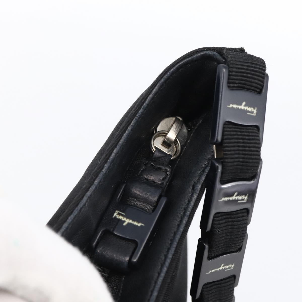 Salvatore Ferragamo Shoulder Bag Canvas, Black, Canvas, Shoulder Bag